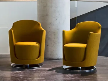 FOLIES - Swivel fabric armchair with armrests by La Cividina - view 2